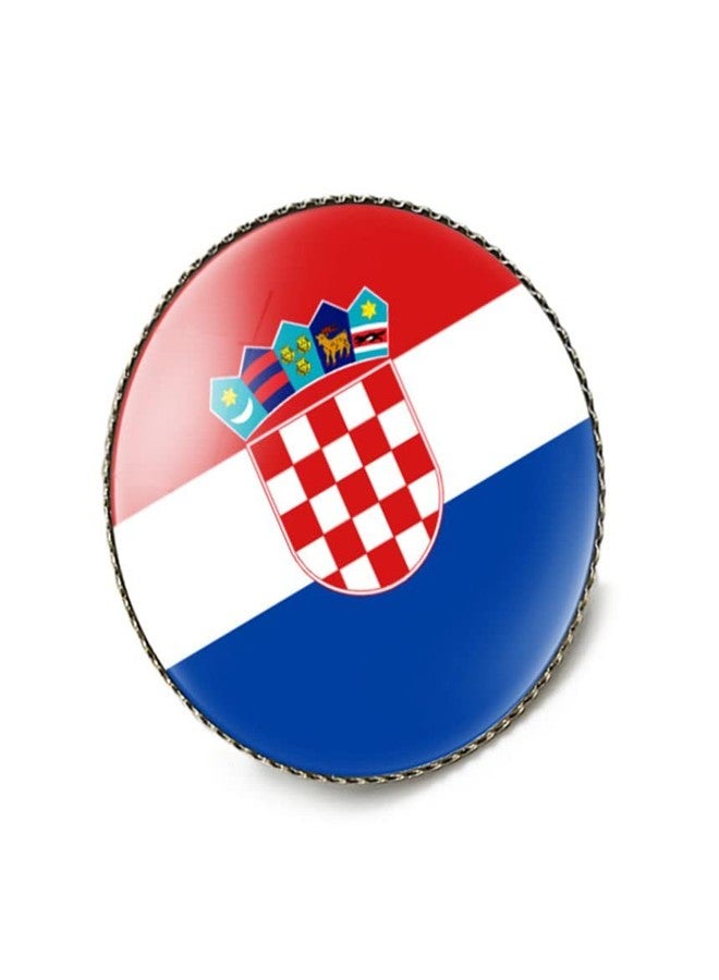 vmcoatdu Round 1 Inch Croatia Croatian Flag Pin International Travel Brooch Metal and Glass Revivalism Style Souvenir Badge for Hat Clothes Backpack - Image 3